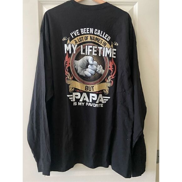 Papa is my favorite name Men's Long Sleeve size X-Large - Picture 1 of 3